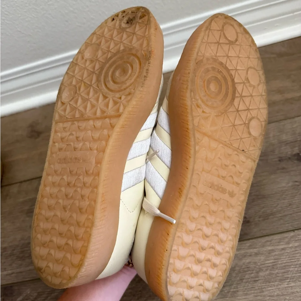 adidas Samba Cream & White Retro Suede Sneakers - Picture 7 of 8